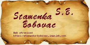 Stamenka Bobovac vizit kartica